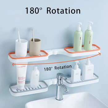 Рафтове за съхранение на тоалетна мивка, монтиран на стената, неперфорированный, ъглов рафтове за съхранение в банята, дренажен багажник за мивка