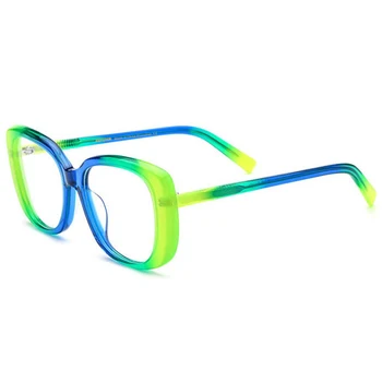Реколта ацетатные оптични рамки за очила, Дамски два цвята сращивающие Модни Очила, Квадратни очила за Котешки Очи, Предписани очила