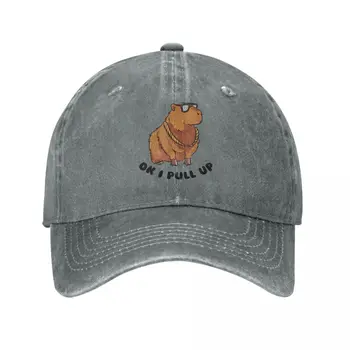 Реколта измити бейзболни шапки Kawaii Capybara, дамски слънчеви шапки, бейзболни шапки с животни