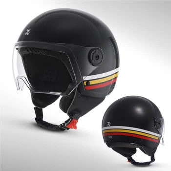 Ретро Мъжки женски мотоциклет шлем с открито лице 3/4, Електрически мотоциклет шлем, който да бъде одобрен от DOT, реактивен шлем, каска за мотоциклет