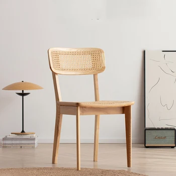 Ретро столове за дневна от ратан, скандинавски Домакински мебели, подова фотьойл, тоалетка, стол за хранене, минималистичное дизайнерски стол с възможност за сгъване на облегалката