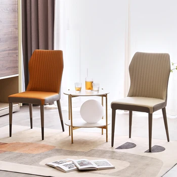Салон от изкуствена кожа Скандинавските трапезни столове, Офис дизайнерски Трапезни столове Модерен лукс Sedie Sala Da Pranzo Мебели за дома WK50CY