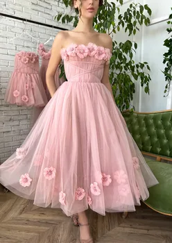 Сватбена рокля Lakshmigown без презрамки в розова градина за жени, Vestito Donna 2023, плажни рокли сватба с кружевными цветя