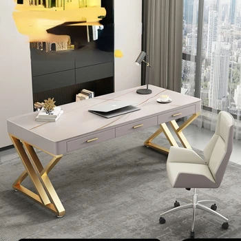 Свободна маса от каменни плочи в луксозен стил за спалнята на момичетата, бюро за домашния си компютър, Работно бюро Шеф