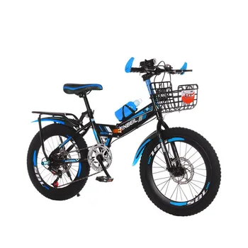 Сгъваем Велосипед с променлива скорост, Детски велосипеди, Въглеродна стомана, Студентски, Планинско колоездене, 6-16 години, 18 см, 20 см