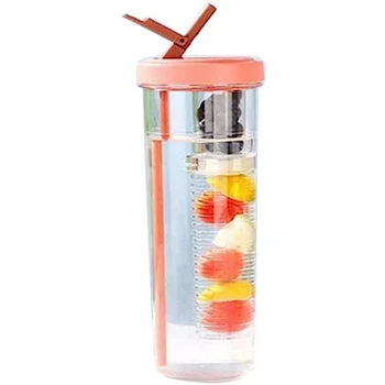 Сгъваема слама чаша за вода, чаша за заваряване на плодове с соломинкой, Бутилки за вода за многократна употреба употреба, модерна оранжева чаша за вода