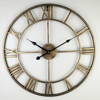 Северна Европа Кратки Творчески стенен часовник с римски цифри ретро Железни часовници антични Klok Хит на продажбите Стенен часовник за украса на дома