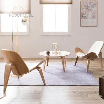 Скандинавски разтегателен диван и фотьойл, Дизайнерски столове за дневна, Мебели за дома, Ins Shell, Стол за почивка, Стол за самолета, стол за односпального дивана