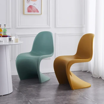 Скандинавските Модерни Трапезни столове Пластмасови ултра-леки Дизайнерски Компактни столове за чакане Минималистичные Предмети от бита