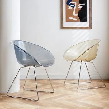 Скандинавските луксозни Трапезни столове Банкетна Градина Прозрачни Столове за отдих Мързелив Минималистичен Модерен Салон Fauteuil Мебели за Интериора