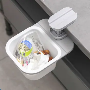 Скрит чекмедже за съхранение на боклук под масата, маса за хранене, мини-кофа за боклук, долна висящи рафтове за съхранение в хола
