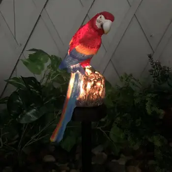 Слънчев градински лампа Parrot, градинска led лампа за тревата, за украса на градината, водоустойчив Коледни светлини, уличен слънчев стълб на фенер