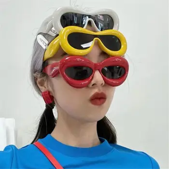 Слънчеви Очила Y2K Уникална Форма, С Червени Устни 2000-те години, Очила За Жени И Мъже, Слънчеви Очила в стил Пънк UV400, Хип-Хоп, Реколта Нюанси, Очила