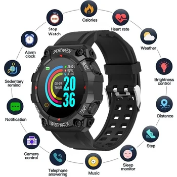 Смарт часовници Y56 за мъже и жени, на цял екран цветен екран, монитора на кръвното налягане, сърдечната честота, умни часовници за фитнес на открито за iOS и Android