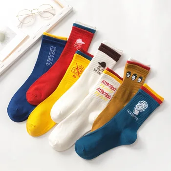 Спортни Чорапи за двойки, Модни дамски Чорапи в корейски стил харадзюку, Kawai, забавни мультяшные пролетно-есенни женски улични Чорапи, Сладко Момиче