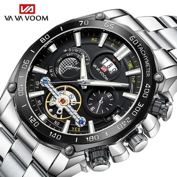 Спортни ежедневни мъжки кварцов часовник висше луксозна марка, светещи мъжки часовник с календар, водоустойчив мъжки армейските на часовника от неръждаема стомана