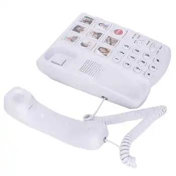 Стационарен телефон с голям бутон LD‑858HF, кабелна стационарен телефон с подсилена паметта на снимки за възрастни хора