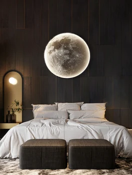 Стенен лампа Moon, модерна и креативна стенни лампа за дневна, стенни декоративни led лампа в стил минимализъм, нощна лампа за спални