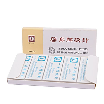 Стерилен ушна игла Qizhou за еднократна употреба, игли за акупунктура ушите, акупунктура, козметичен масаж