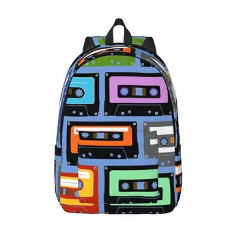 Студентски чанта, Мультяшные аналогови музикални касети, раница за родители и деца, лека раница за двойки, чанта за лаптоп