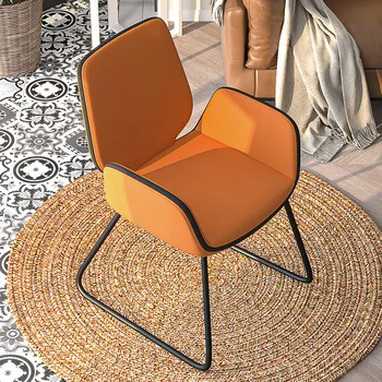 Съвременен стол за хранене в скандинавски стил с кожена мобилен акцент, луксозна маса за хранене, стол с ергономична възглавница, Сватбени комплекти мебели Sillas Comedores