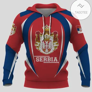 Сърбия 3D hoody с качулка, Националното знаме, емблема, hoody с цип, потребителско име, 3D Hoody с качулка с цип, пуловер в стил харадзюку, градинска дрехи, hoody унисекс