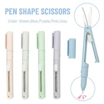 Творчески сгъваеми мини-ножица, нож за моливи, преносими ножици под формата на писалка, керамични джобно ножче, сигурен художествен инструмент за рязане на хартия, канцеларски материали