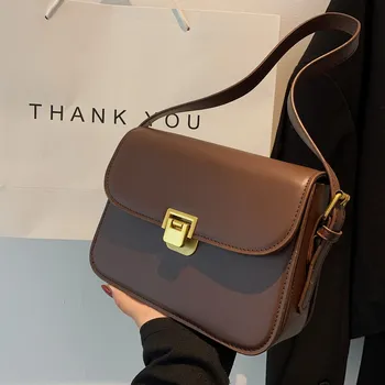 Темпераментен дамска чанта 2023, Нова мода е лесна чанта за месинджър е в стил ретро, западен стил, малка квадратна чанта на едно рамо
