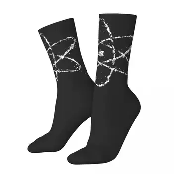Теорията за големия взрив, Атома, Теорията за големия взрив, чорапи с графичен винтажным модел, най-добрата покупка, забавни саркастичные ластични чорапи в контрастен цвят