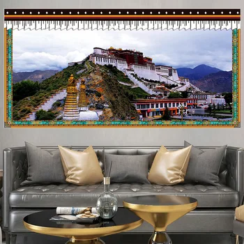 Тибетски ретро-гоблен Ihasa Монтиране на украса Potala Стенопис одеяло декор на стая