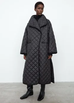 Тотем * палто от полиестер, жилетка X-long ANNEC *, женско палто от аргайла с отложным яка
