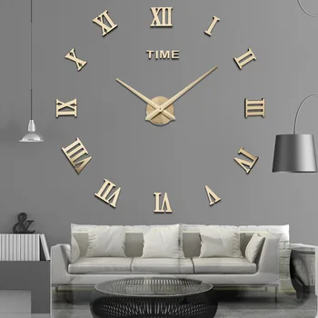 Триизмерни римски цифри европейските творчески часовници за всекидневна, модерни прости стенни часовници, търговия на едро,