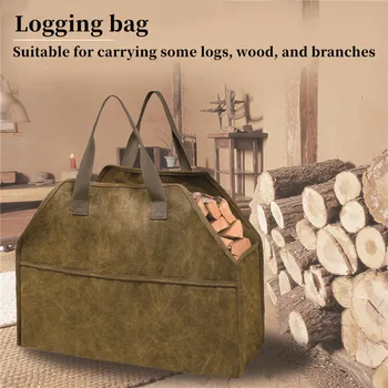 Удебелена чанта-тоут за огрев, Преносим Комплект Инструменти за сеч голям капацитет, здрав Държач за дърва за огрев