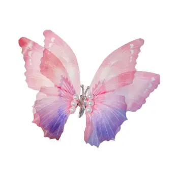 Умни щипки за коса-пеперудите-феи, многоцветни градиентные крила, Малка шнола-пеперуда, шнола за коса за малко момиче