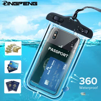 Универсален водоустойчив калъф за телефон, подводен суха чанта за плажа/гмуркане/сърф/ски