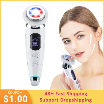 Устройство за микротоковой лифтинг Skin Rejuven RF V За отслабване лице EMS-масажор за лице с led подсветка, уменьшающий брадичката, Грижа за очите, козметичен апарат