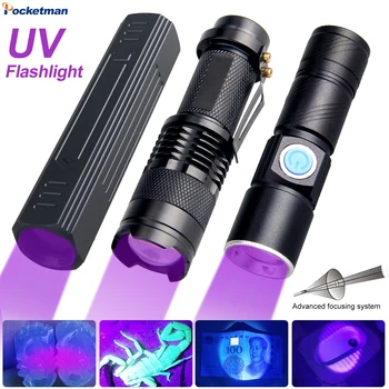 Фенерче Pocketman UV Black Light 365/395nm LED Blacklight Детектор на урина от домашни животни за откриване на сухите петна от урина на домашни любимци, дървеници легла