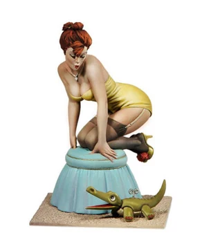 Фигурка от небоядисана смола в мащаб 1/22, фигурка от колекцията на Pin Up girl с изображение на крокодил