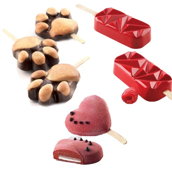 Форма за popsicle SHENHONG под формата на бриллиантового на сърцето, силиконови форми за сладолед, определени за летните десерти, тава за кубчета, 50 бр. щеки