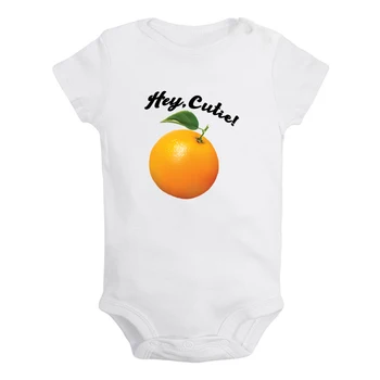 Хей, Сладка, Оранжевото е Забавно детско боди с дизайн, Сладък гащеризон за момчета и Момичета, гащеризон с къс ръкав за бебета, мека Дрехи за Новородени