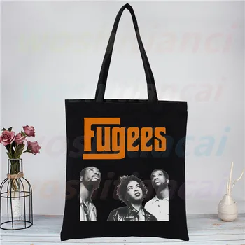 Хип-хоп групата The Fugees Score, чанта-тоут за пазаруване, оригинален дизайн, черни холщовые чанти за пътуване унисекс, Еко Сгъваема чанта за пазаруване