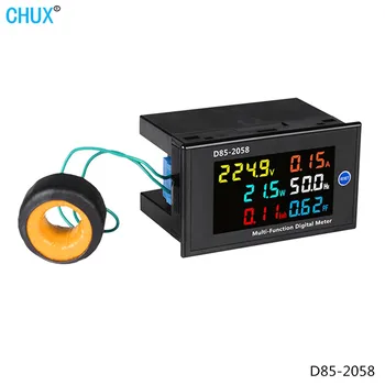 Цифров мултицет CHUX D85-2058, волтметър, амперметър, монофазни източник на променлив ток, честота на хранене, на Монитора на Коефициента на мощността на електрическата енергия