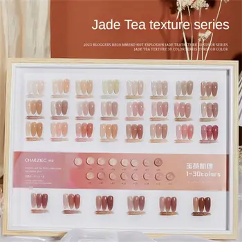 Чаена текстура, 30 цвята, гел-лак за нокти от смола, набор, Издръжлив, 2023, Нова популярен Jelly лед, прозрачен цветен лепило за нокти, гел за нокти