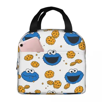 Чанта за обяд за жени, детски термоохладитель Cookie Monster, преносим холщовая чанта за пикник чанта за Bento