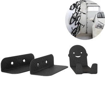 Черен Велосипед Титуляр за брави за педали на велосипед, Планина за гуми, шкаф за багаж, Поставка за аксесоари за велосипеди