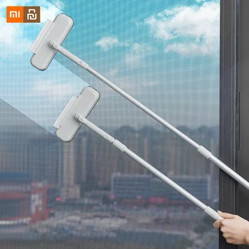 Четка за почистване на прозорци Xiaomi Youpin с прибиращ се дълга дръжка, четка за почистване на прах, двойни домакински инструменти за почистване на стъкло