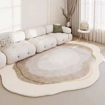 Японски бежов килим за хол, с неправилна форма, домашен диван, масичка за кафе, плюшени меки постелки за спални, килими за хола голяма площ