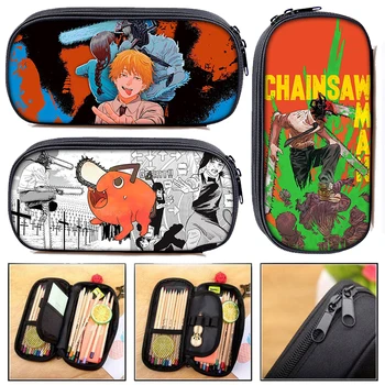 Японското аниме Човек-резачка Косметичка Мультяшные чанти за моливи Pochita Стационарната чанта молив случай за тийнейджъри Ученически пособия Подарък