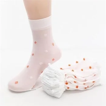 детски чорапогащи, плътен найлон отглеждане с принтом, мрежести чорапи-носочные изделия от мрежа, къси кадифени директни тънки кристални копринени чорапи, 5 двойки = 10 бр.