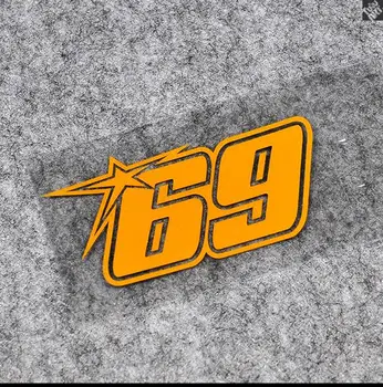жълт стикер на мотоциклет Ники Hayden 69, vinyl стикер за моторни спортове, състезания, етикети за мотокрос, картинг екип, отразяващи автомобили